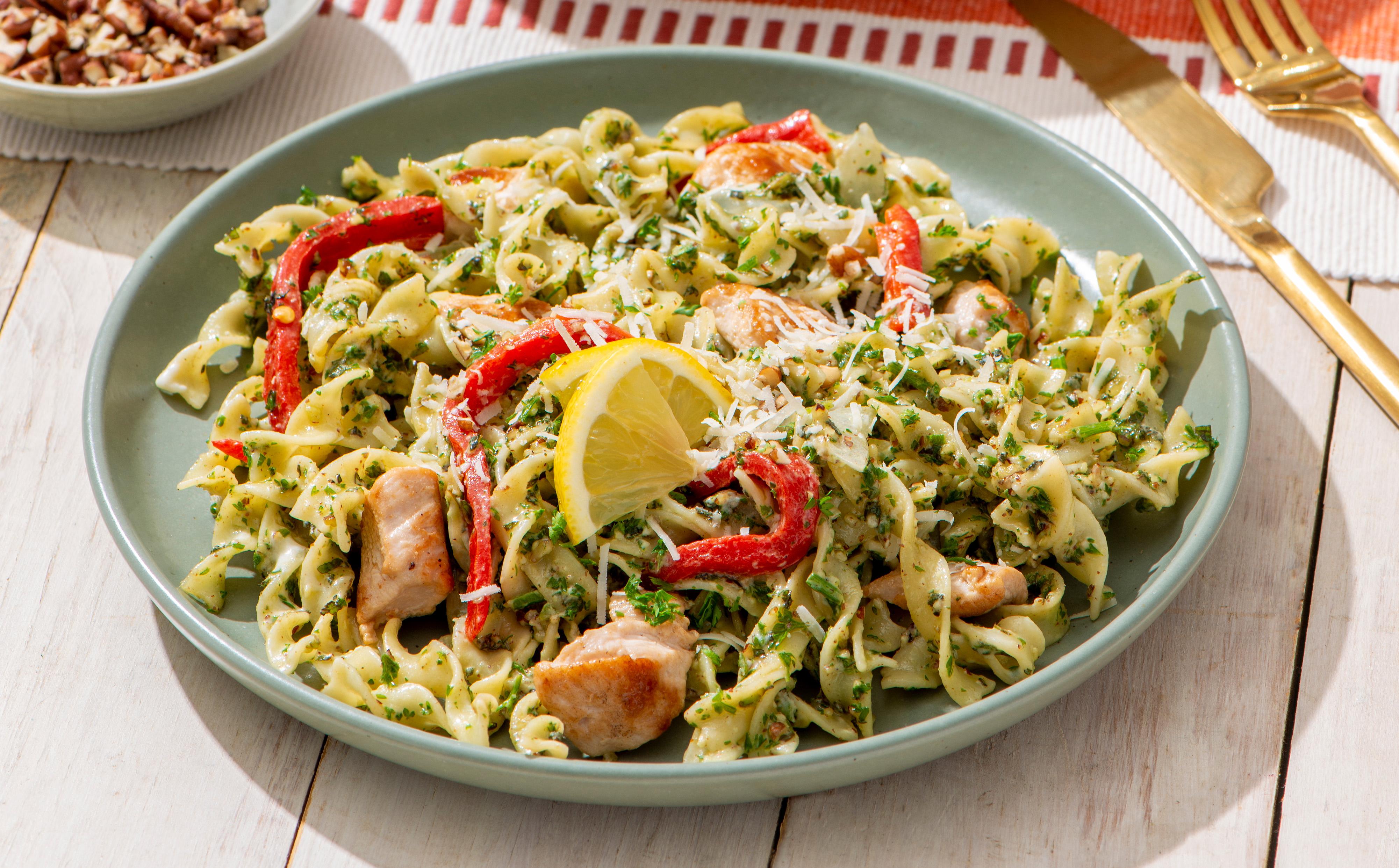 Creamy Turkey Pesto Pasta
