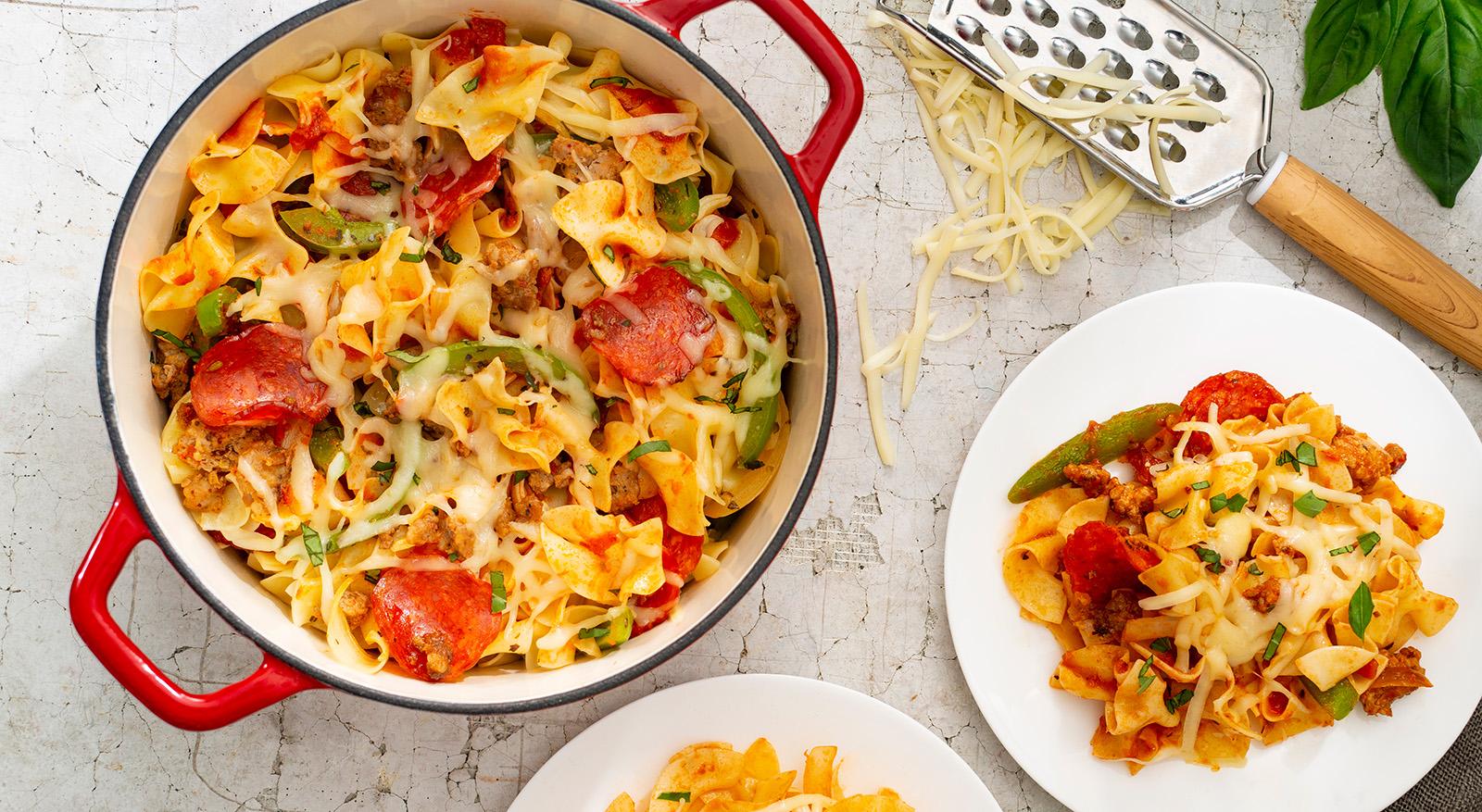 One Pot Deluxe Pizza Pasta
