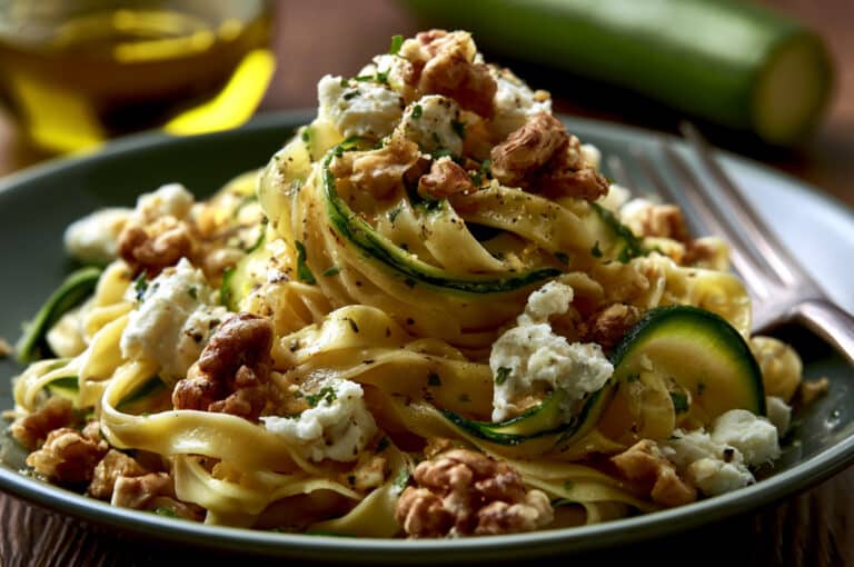 JUNE_Recipe_ZucchiniRibbonGoatCheeseandWalnutFettuccine