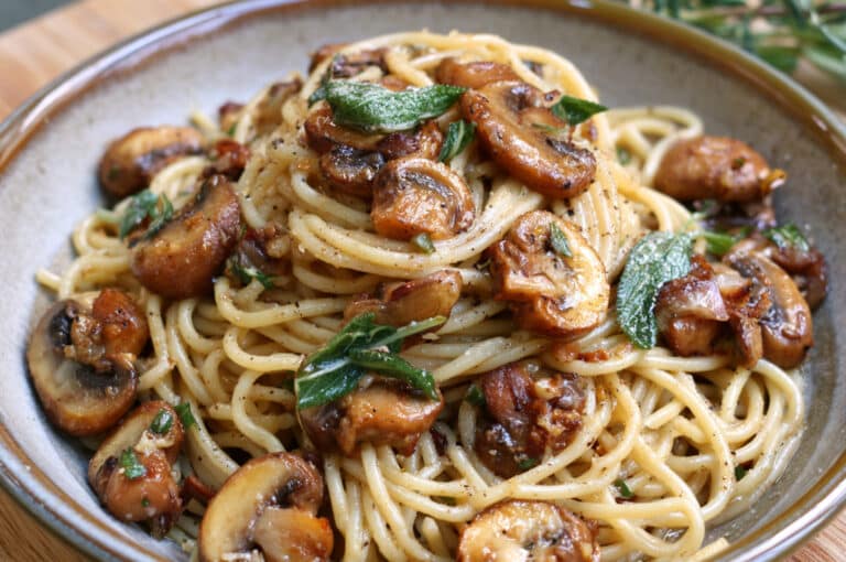 Mushroom & Sage Butter Spaghetti