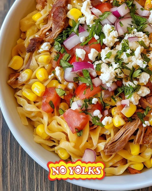 This fresh and flavorful Carnitas and Corn Pasta is the perfect way to kick off Memorial Day Weekend. 🌞🌽 Link in bio for full recipe.